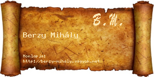 Berzy Mihály névjegykártya